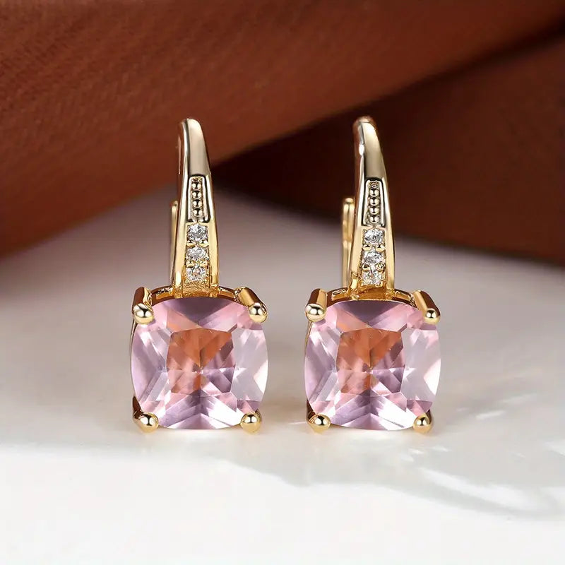 Pendientes de aro con piedra mística