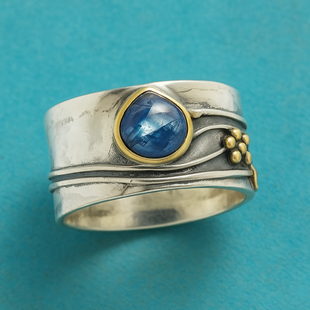 Anillo de meditación de piedra preciosa bohemio