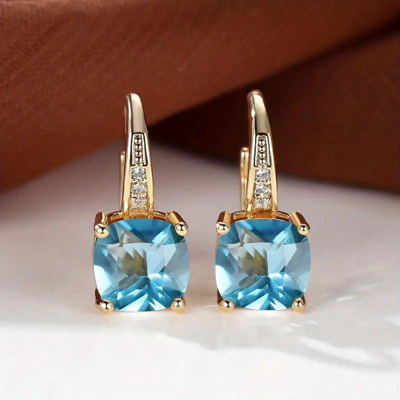 Pendientes de aro con piedra mística
