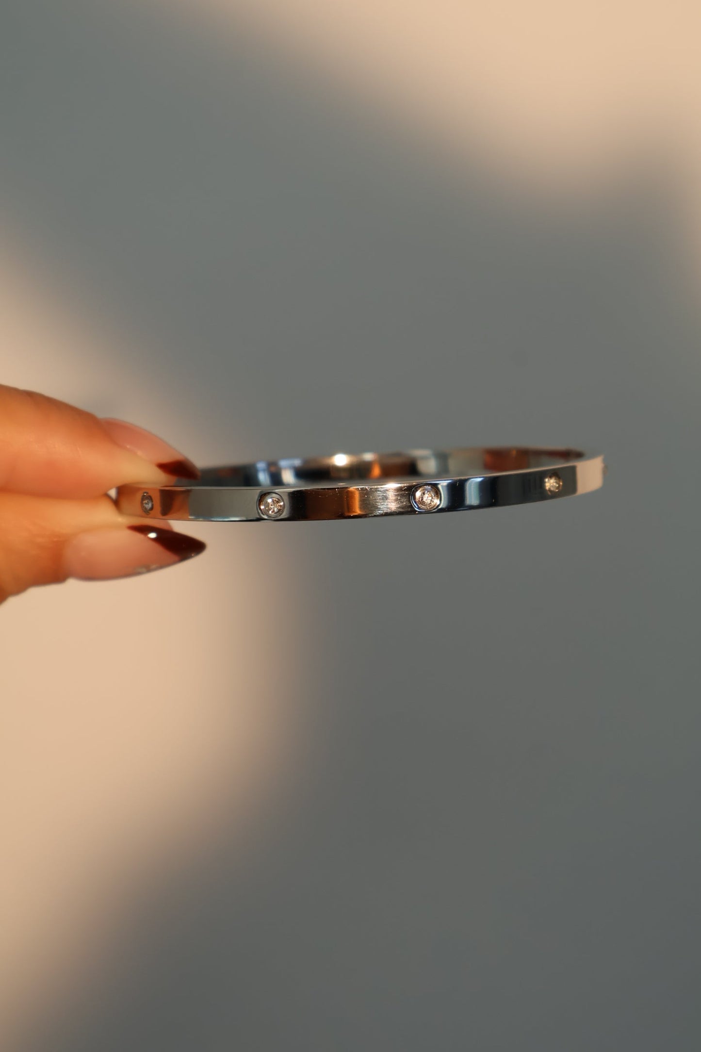 Pulsera de acero inoxidable con diamantes