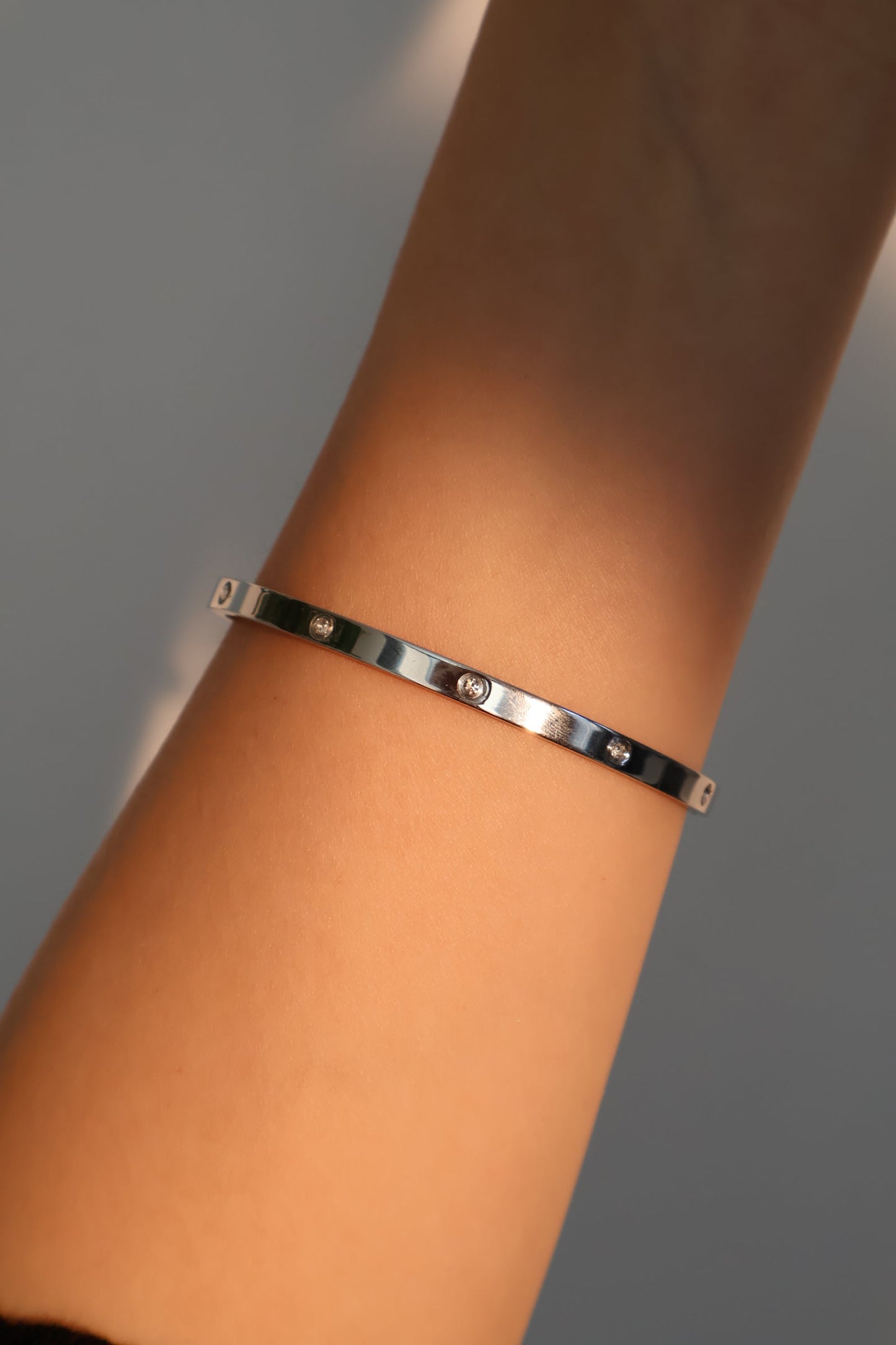 Pulsera de acero inoxidable con diamantes
