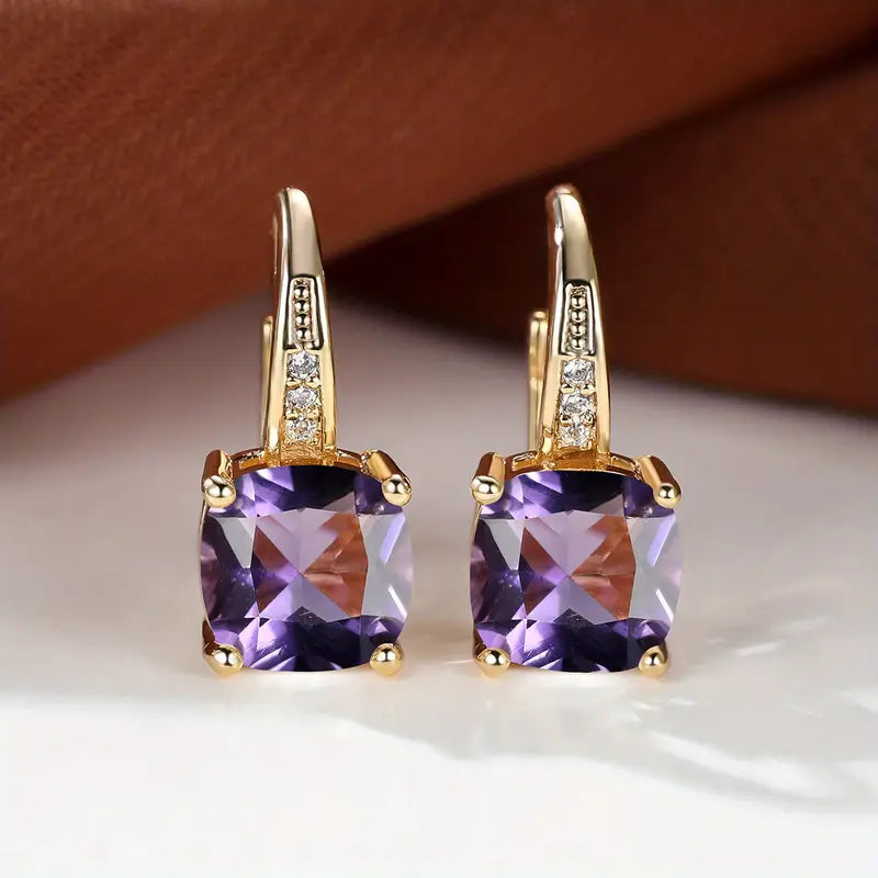 Pendientes de aro con piedra mística