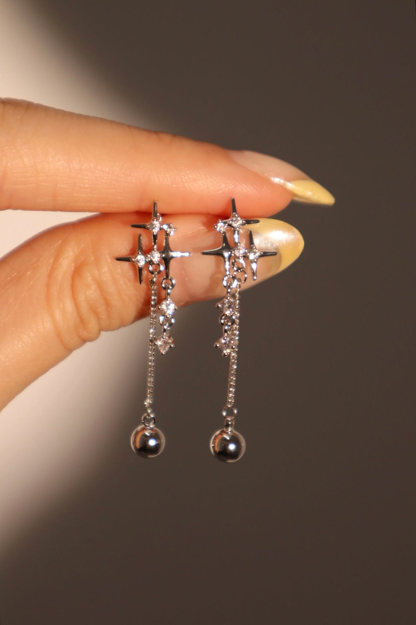 Pendientes estrella con diamantes 3 en 1