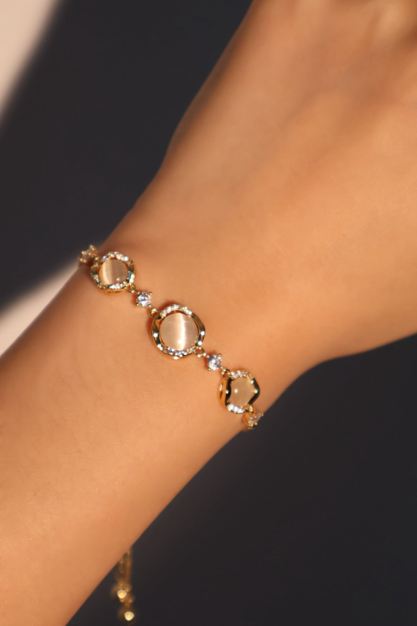 Pulsera 3 en 1 de ópalo blanco