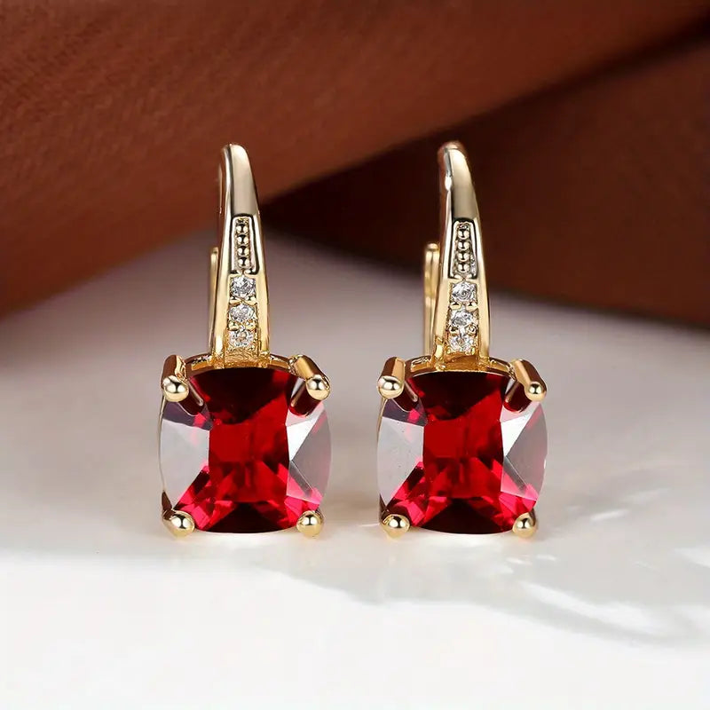 Pendientes de aro con piedra mística