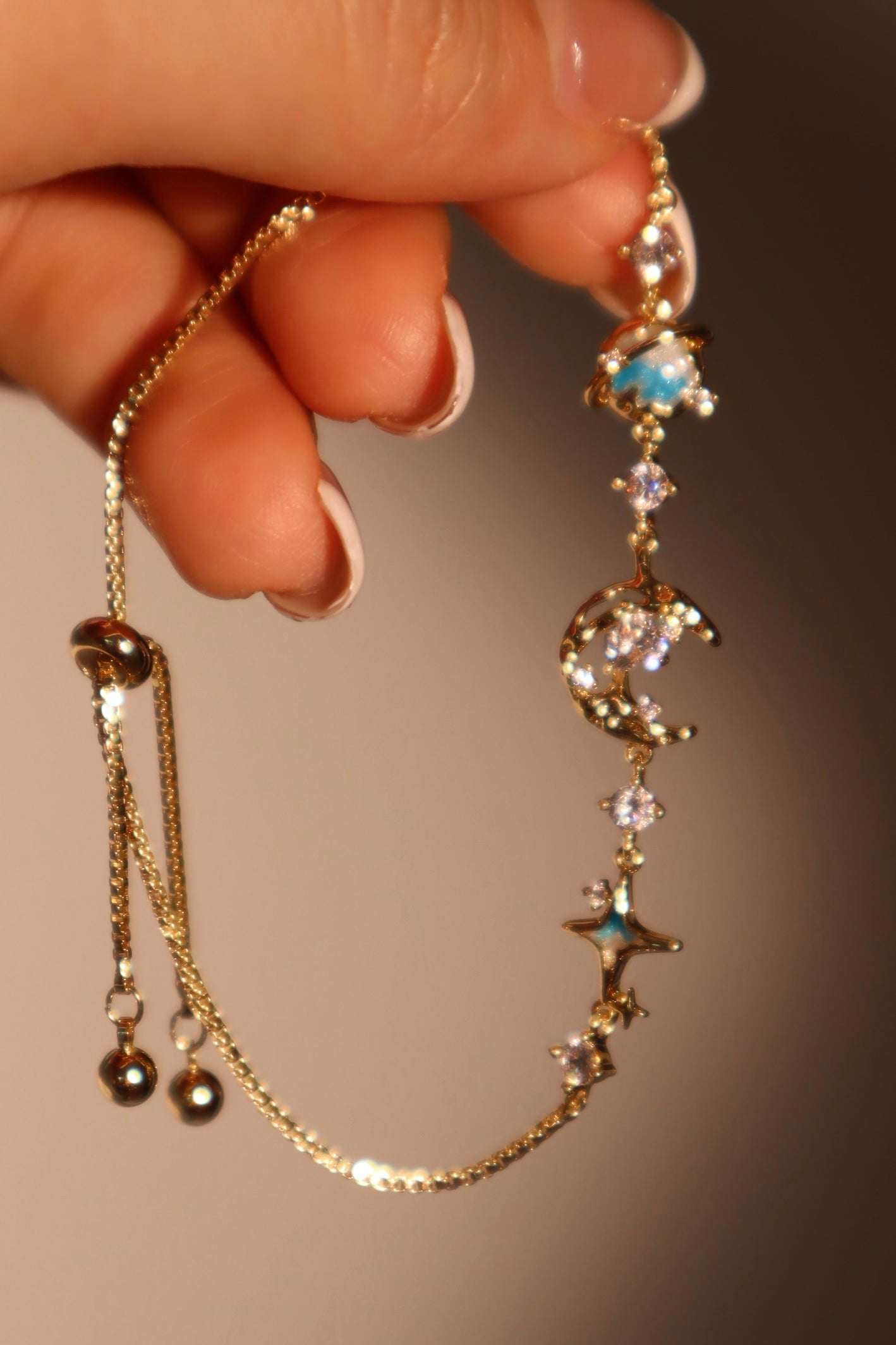 Pulsera de Luna Estrella Azul