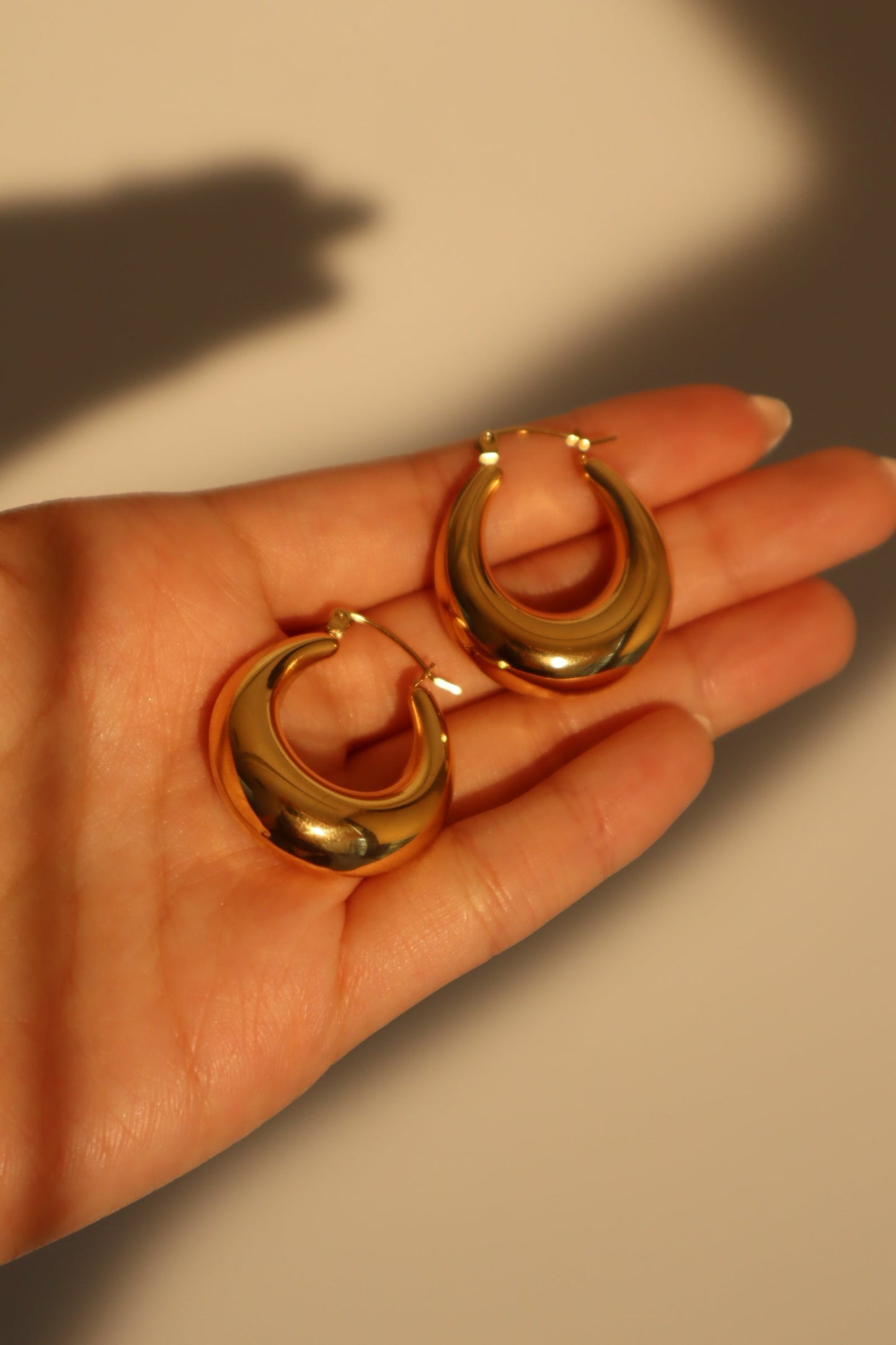 Pendientes de aro ovalados de acero inoxidable