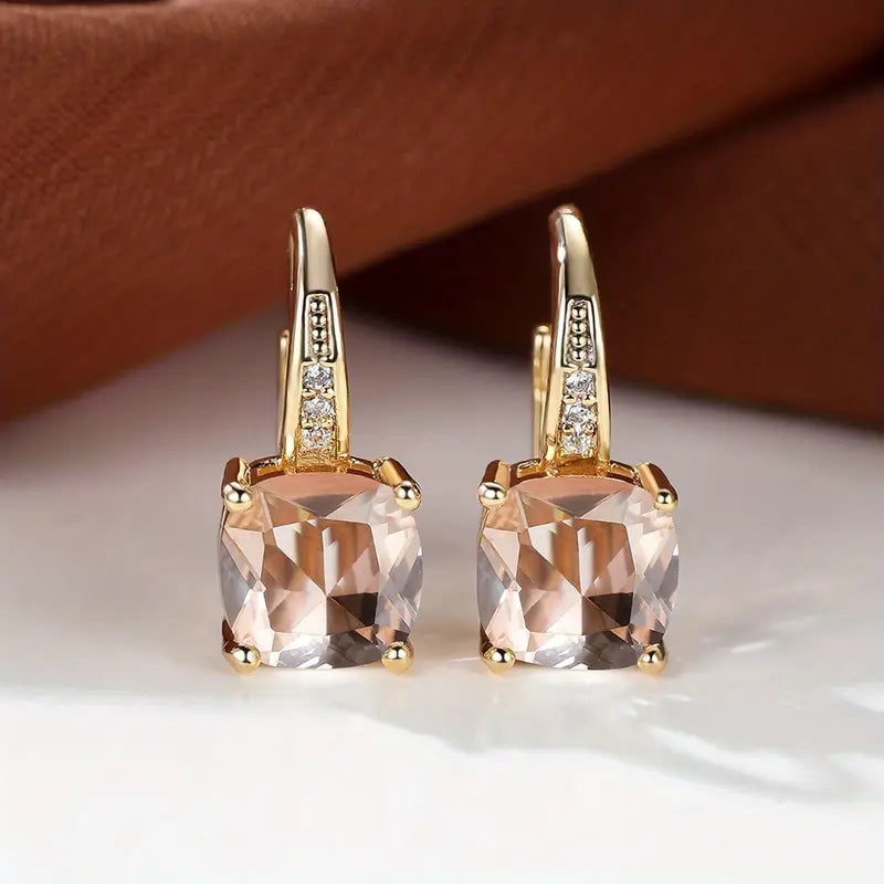 Pendientes de aro con piedra mística