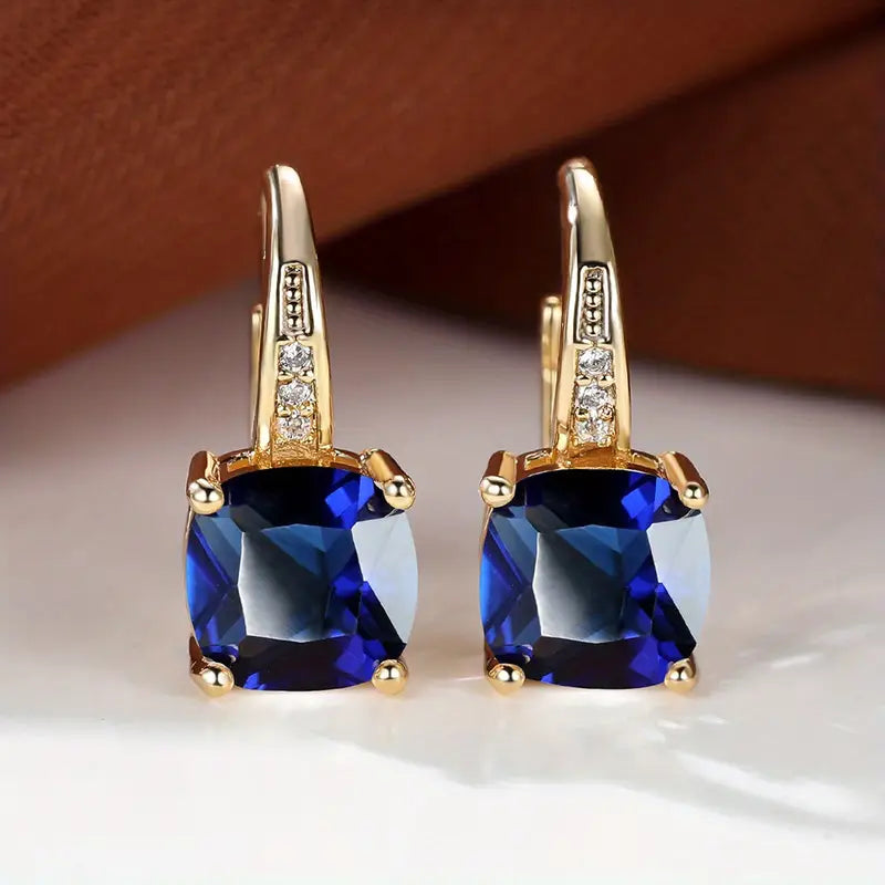 Pendientes de aro con piedra mística