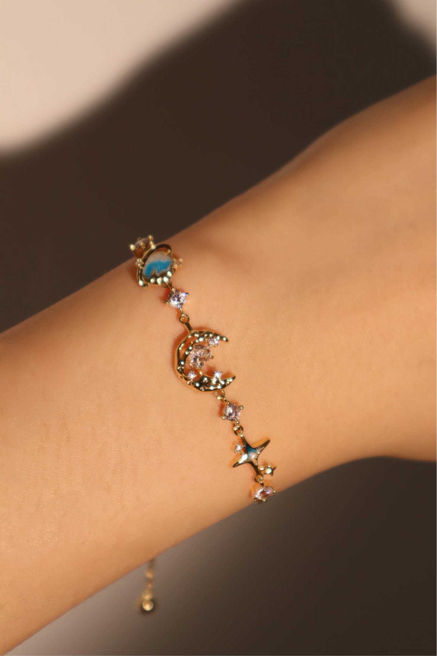 Pulsera de Luna Estrella Azul