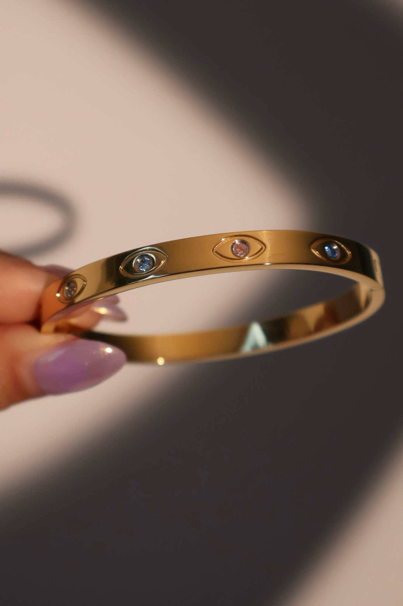 Pulsera de acero inoxidable multicolor contra el mal de ojo