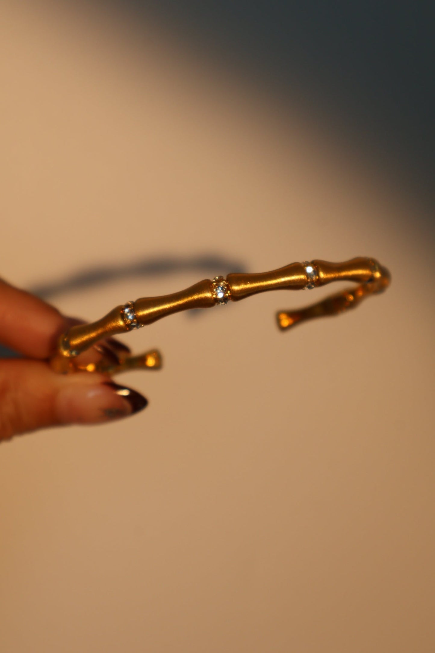 Pulsera de bambú con diamantes