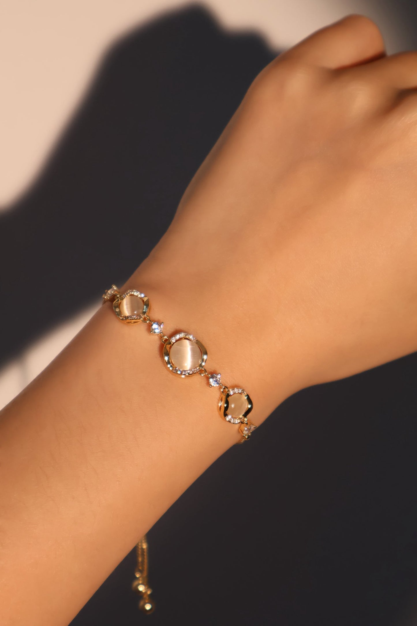 Pulsera 3 en 1 de ópalo blanco