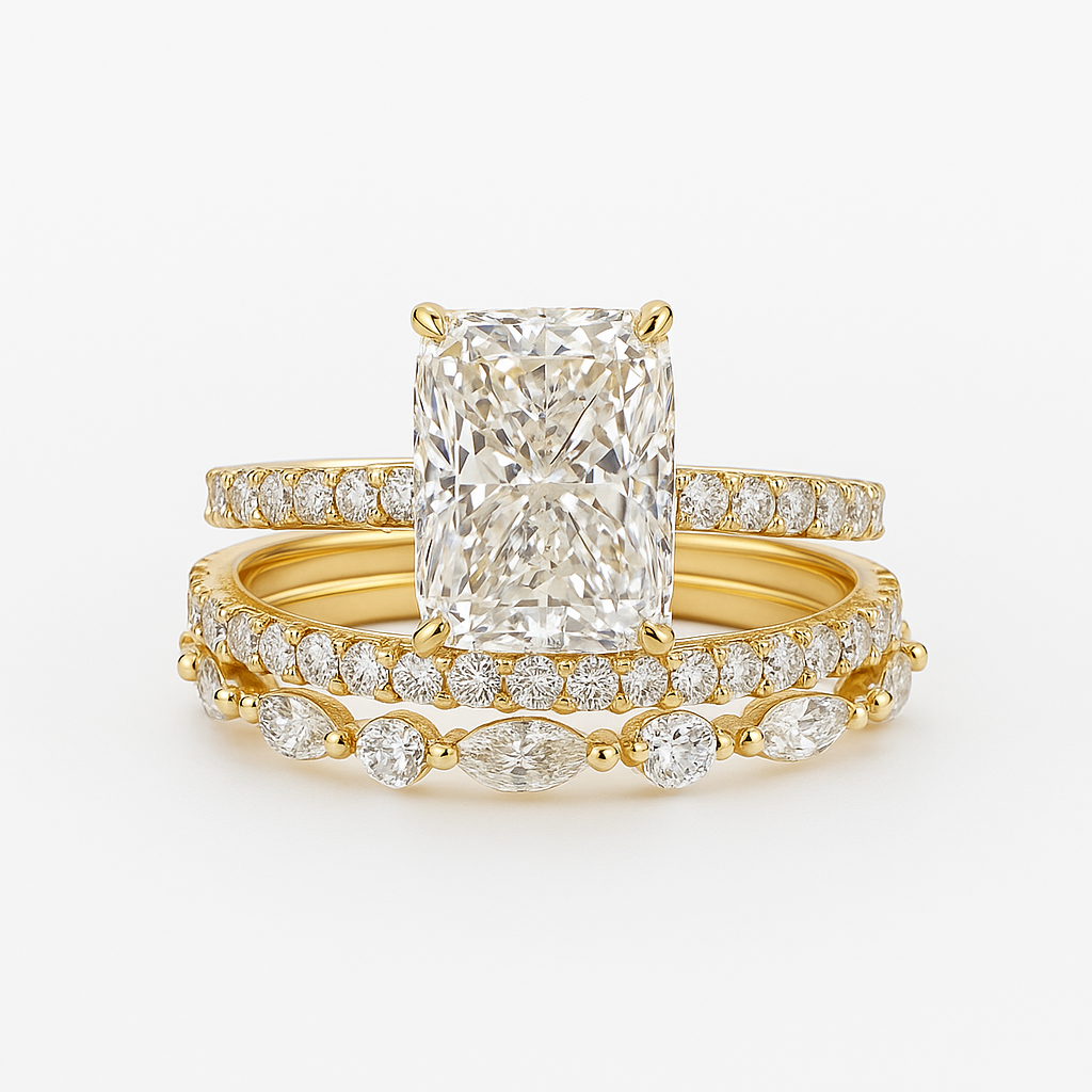 Juego de 3 anillos de boda Jaily
