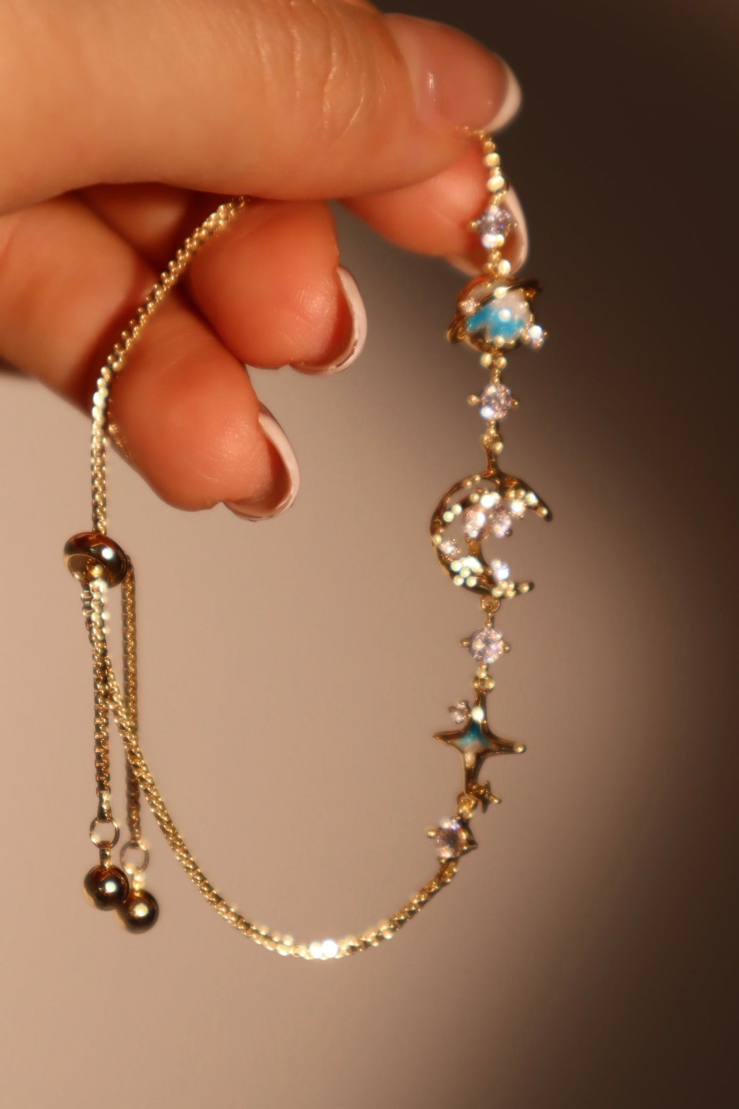 Pulsera de Luna Estrella Azul