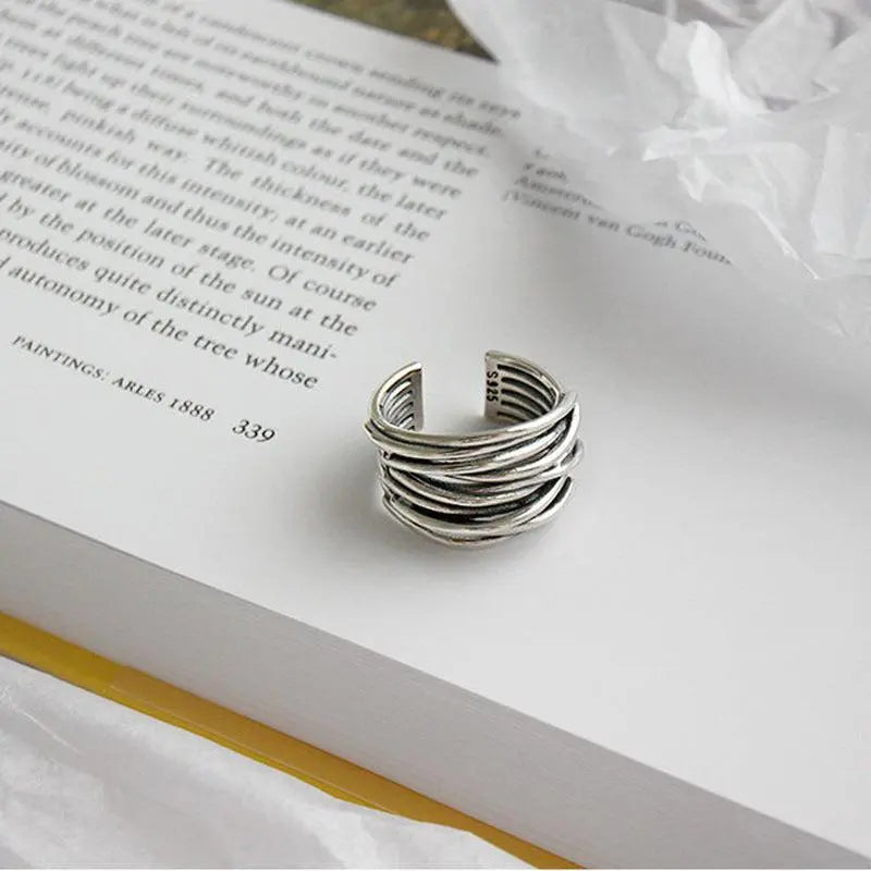 Anillo de capa de plata ajustable