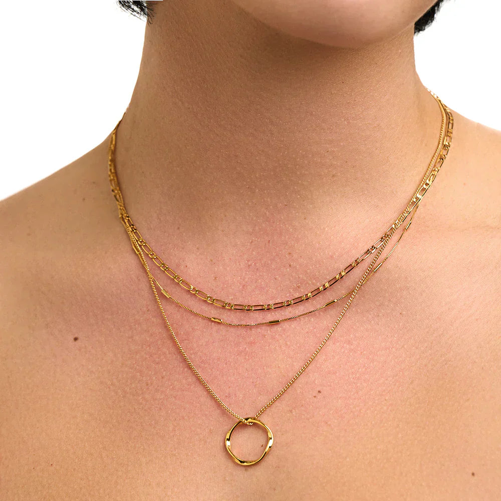 Collar de Tres Filas en Círculo Abierto