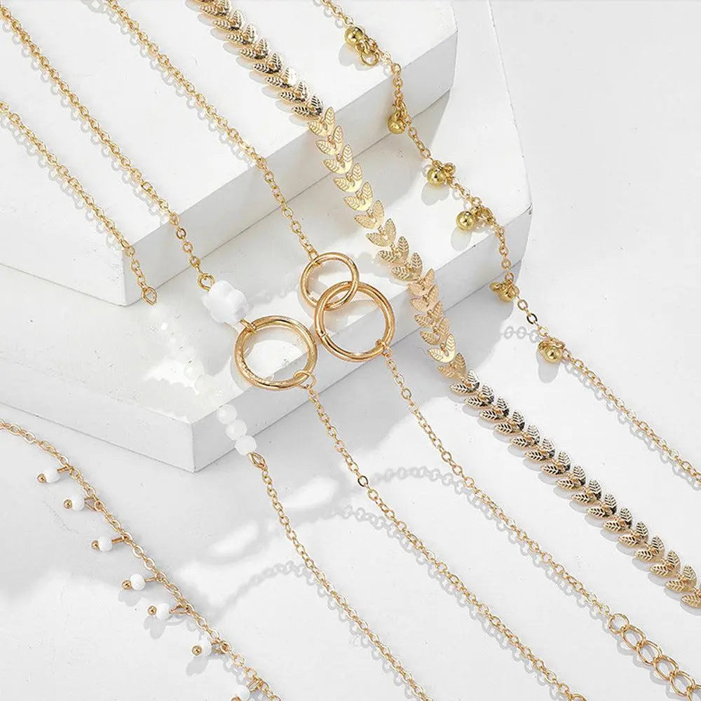 Paquete de pulseras bohemias en dorado