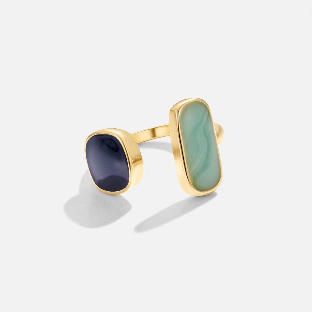 Anillo Envolvente con Aguamarina