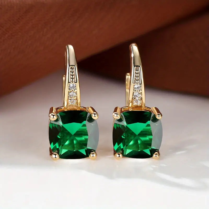 Pendientes de aro con piedra mística