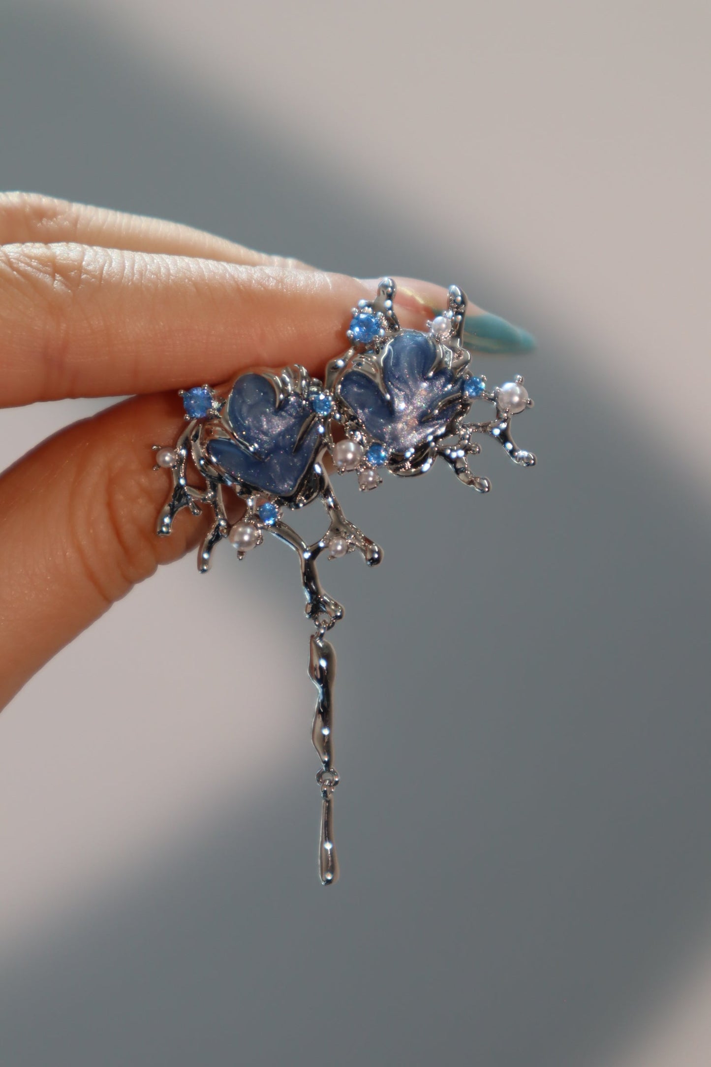 Pendientes con concha azul