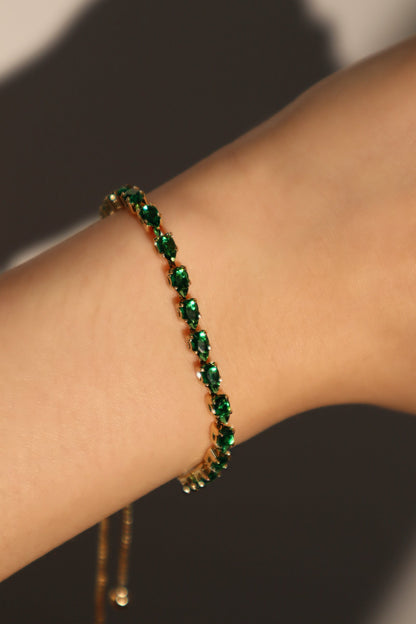 Pulsera con gema verde