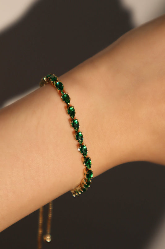 Pulsera con gema verde