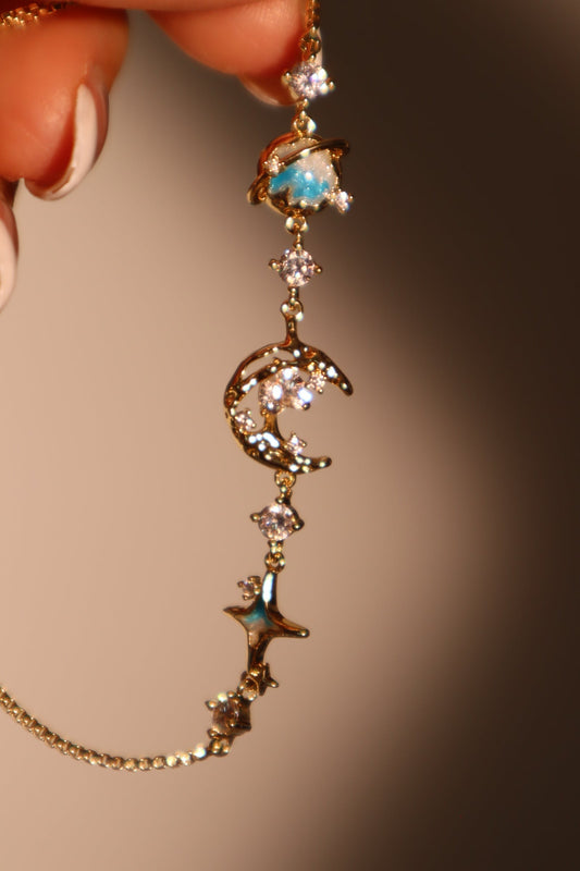 Pulsera de Luna Estrella Azul