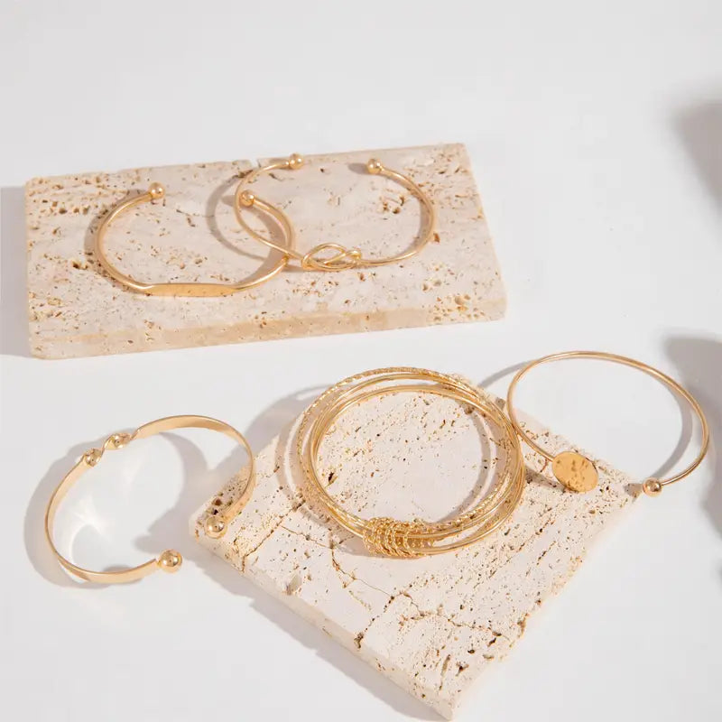 Set de pulseras de elegancia trenzada