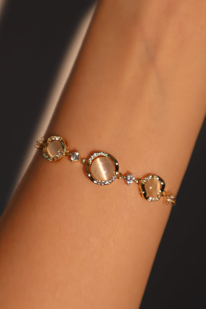 Pulsera 3 en 1 de ópalo blanco