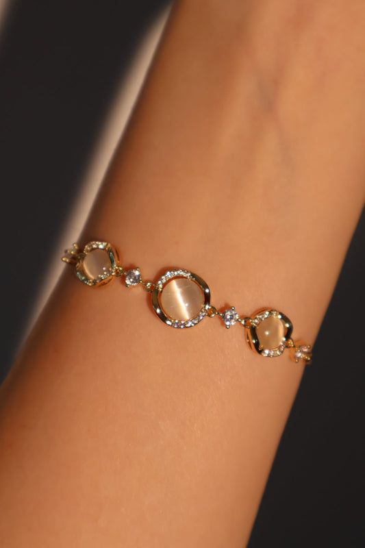 Pulsera 3 en 1 de ópalo blanco