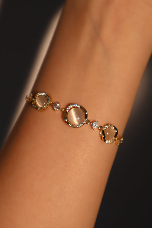 Pulsera 3 en 1 de ópalo blanco