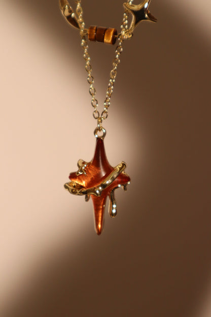 Collar con estrella marrón Tigerita