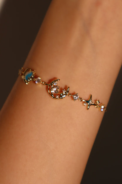 Pulsera de Luna Estrella Azul