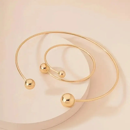 Conjunto de Pulsera y Collar Minimalista con Novedad que Brillan