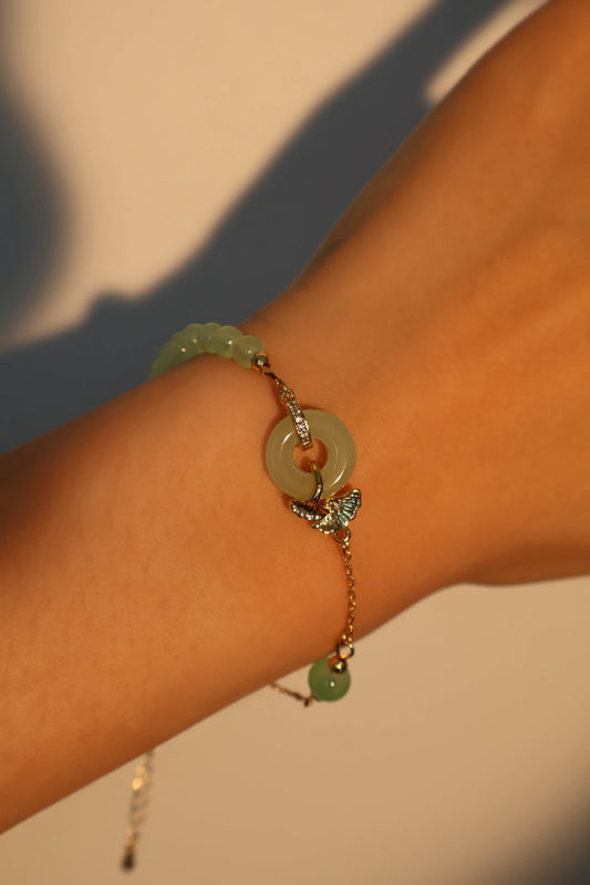 Pulsera de jade y ginkgo