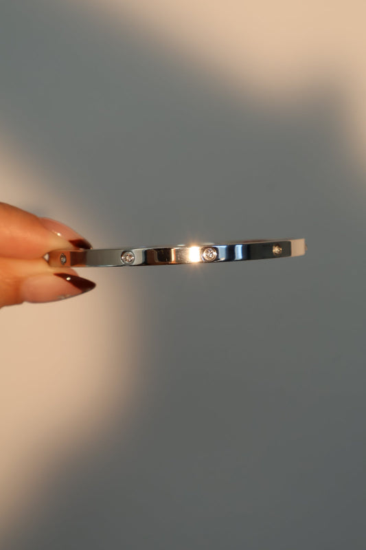 Pulsera de acero inoxidable con diamantes