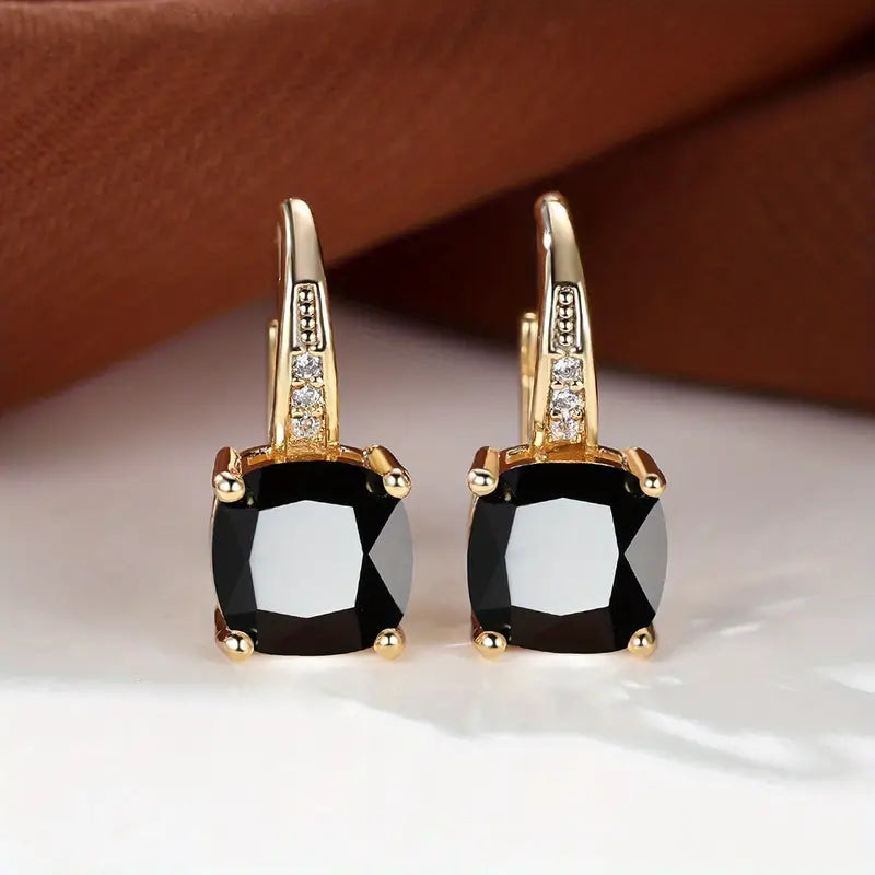Pendientes de aro con piedra mística