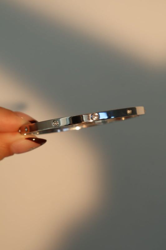 Pulsera de acero inoxidable con diamantes