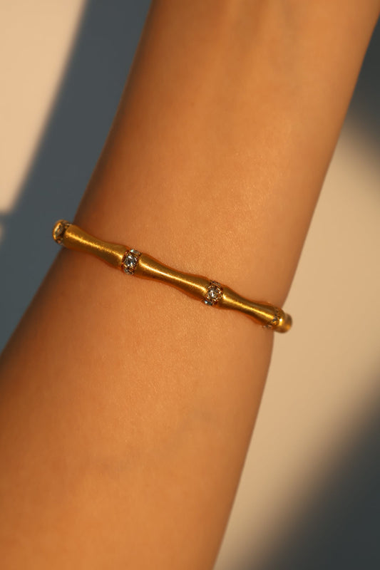 Pulsera de bambú con diamantes