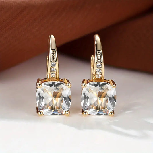 Pendientes de aro con piedra mística