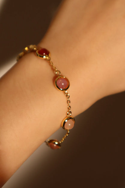 Pulsera con piedras de luna multicolores