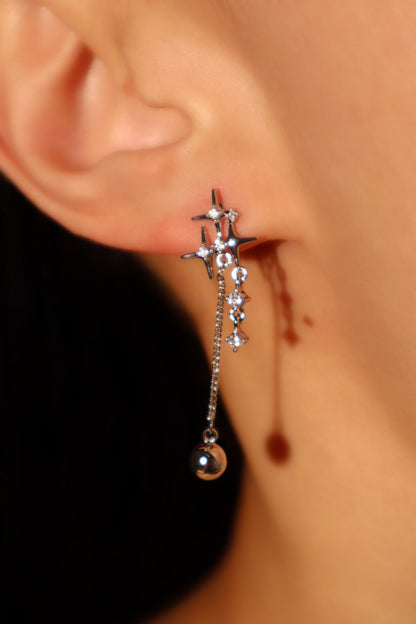 Pendientes estrella con diamantes 3 en 1