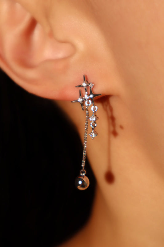 Pendientes estrella con diamantes 3 en 1