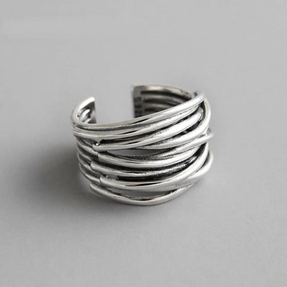 Anillo de capa de plata ajustable