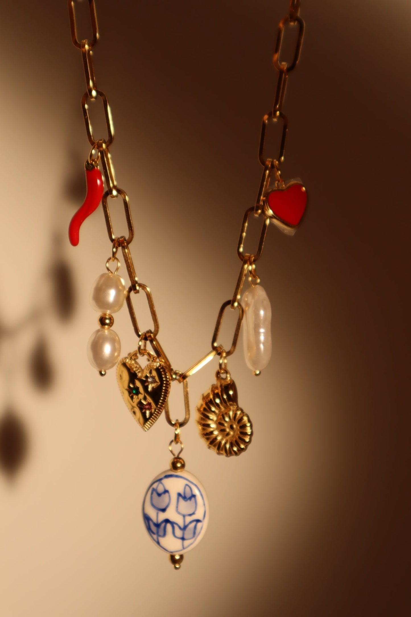 Collar de perlas de playa en acero inoxidable