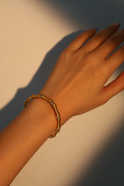 Pulsera de bambú con diamantes