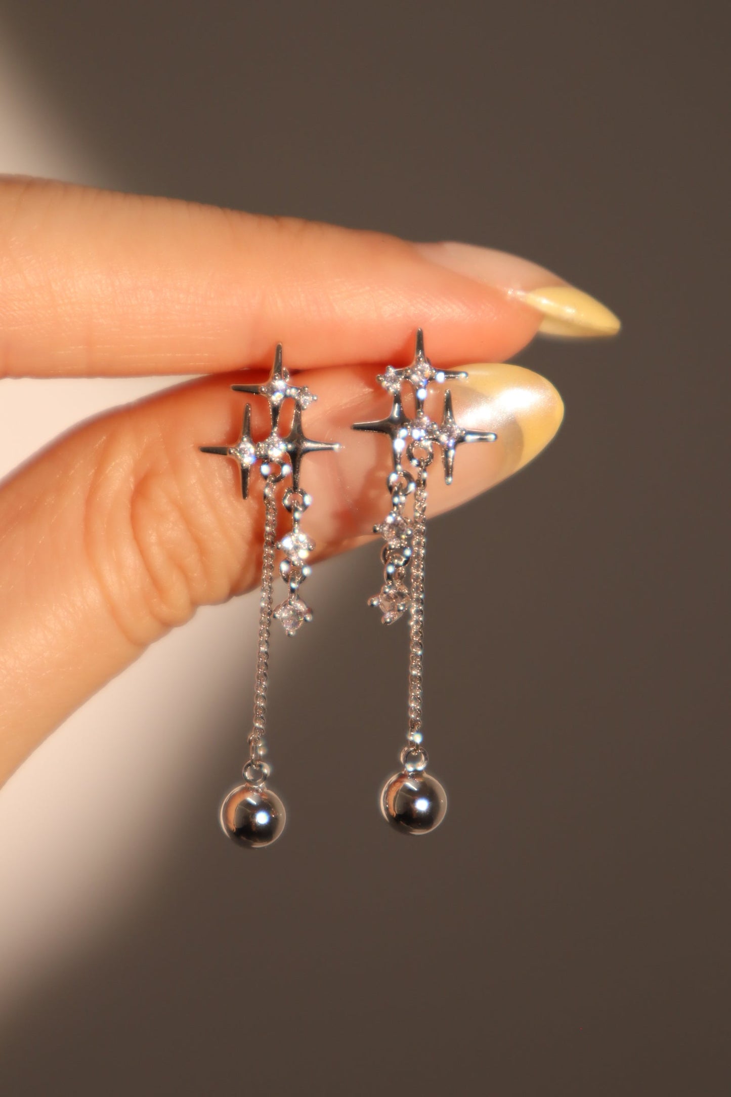 Pendientes estrella con diamantes 3 en 1