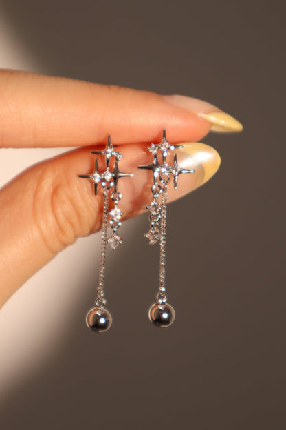 Pendientes estrella con diamantes 3 en 1