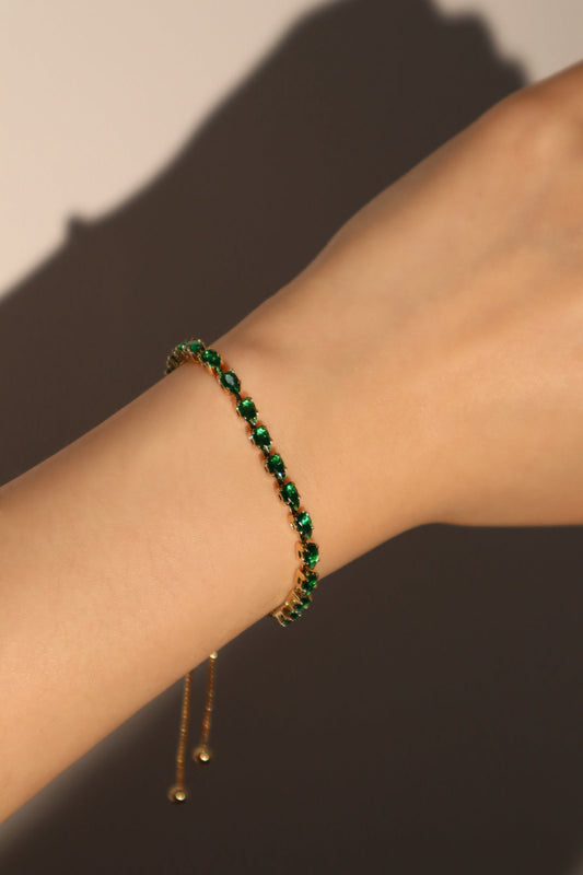Pulsera con gema verde